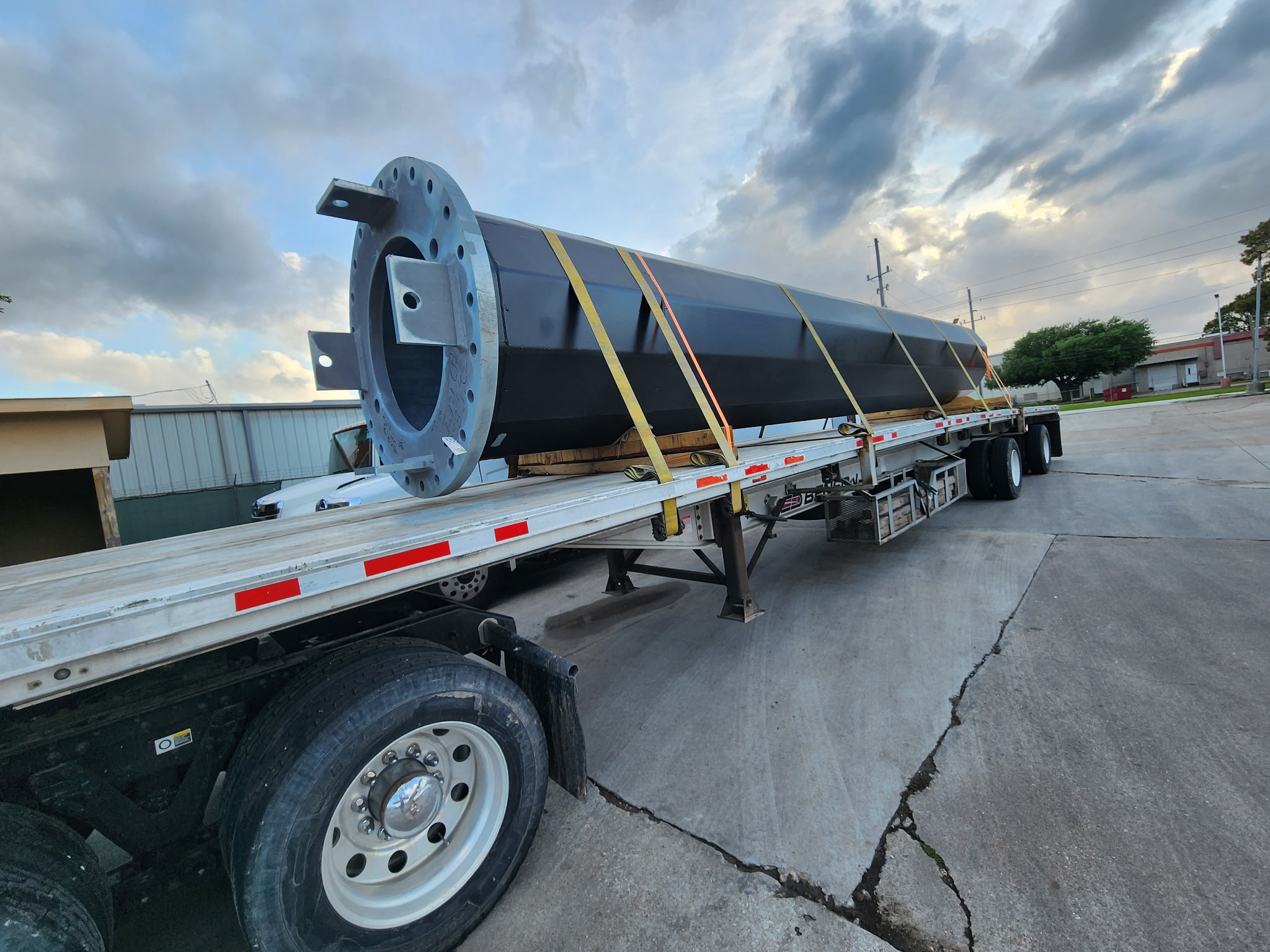 RIGID truck hauling industrial cable reels